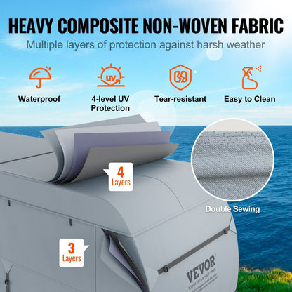 Durable 9.1-9.8m RV Camper Cover with 4-Layer Fabric and Storage Bag