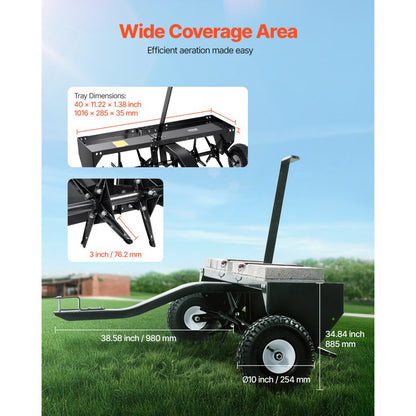 VEVOR 101.6 cm Tow Behind Plug Aerator with Universal Hitch Pull Behind Aerator