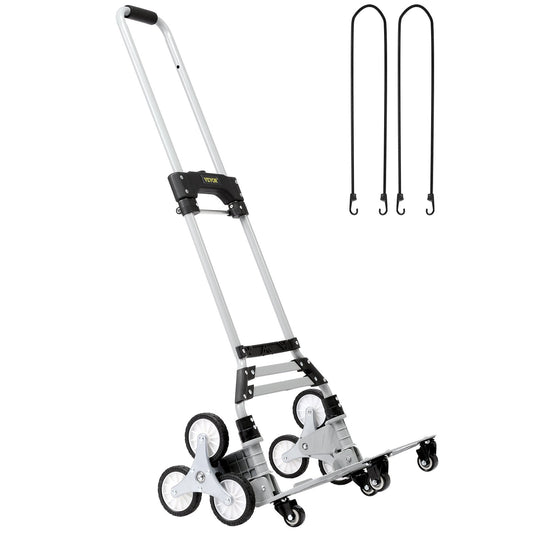 VEVOR Stair Climbing Cart, 100 kg Load Capacity, Foldable Hand Truck with 82-116