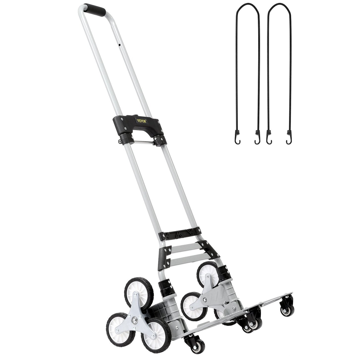 Foldable Stair Climbing Cart with Adjustable Handle and 100 kg Capacity