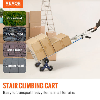 VEVOR Stair Climbing Cart, 250 kg Load Capacity, Aluminum Hand Truck Dolly with