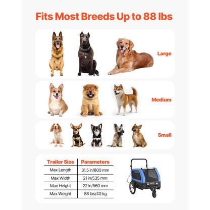 Dog Bike Trailer Pet Bicycle Trailer & Stroller 40 kg Water Resistant