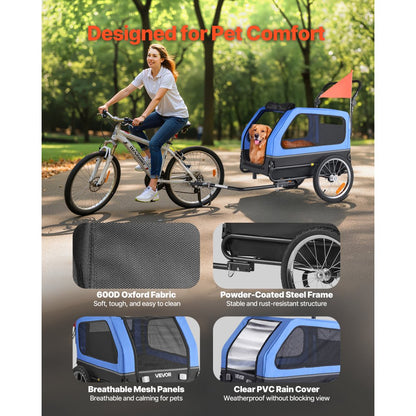 Dog Bike Trailer Pet Bicycle Trailer & Stroller 40 kg Water Resistant