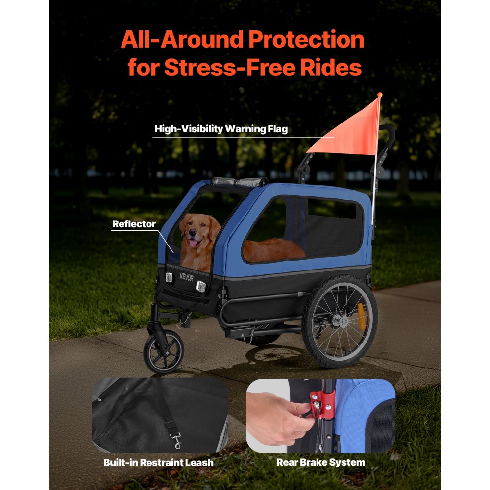 Dog Bike Trailer Pet Bicycle Trailer & Stroller 40 kg Water Resistant