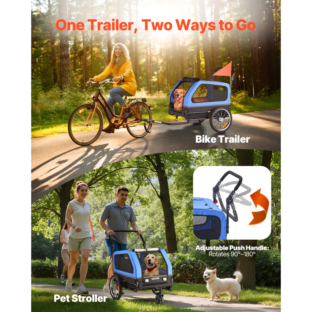 Dog Bike Trailer Pet Bicycle Trailer & Stroller 40 kg Water Resistant