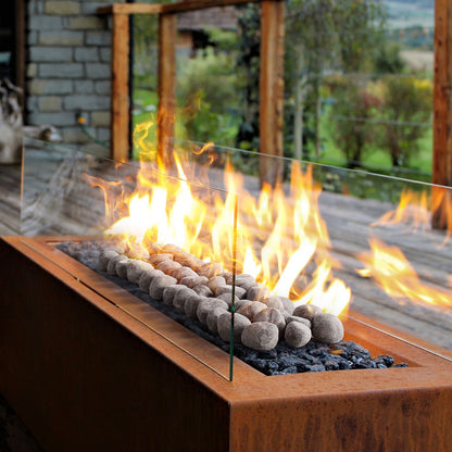 Ceramic Fire Pebble Stones, 25.4-50.8 mm 48 Pcs Lava Rocks, Reusable Fire Pit Stones Indoor and Outdoor Use, Decorative Firepit Rocks for Propane/Gas Fireplace, Stove, Courtyard, Camping