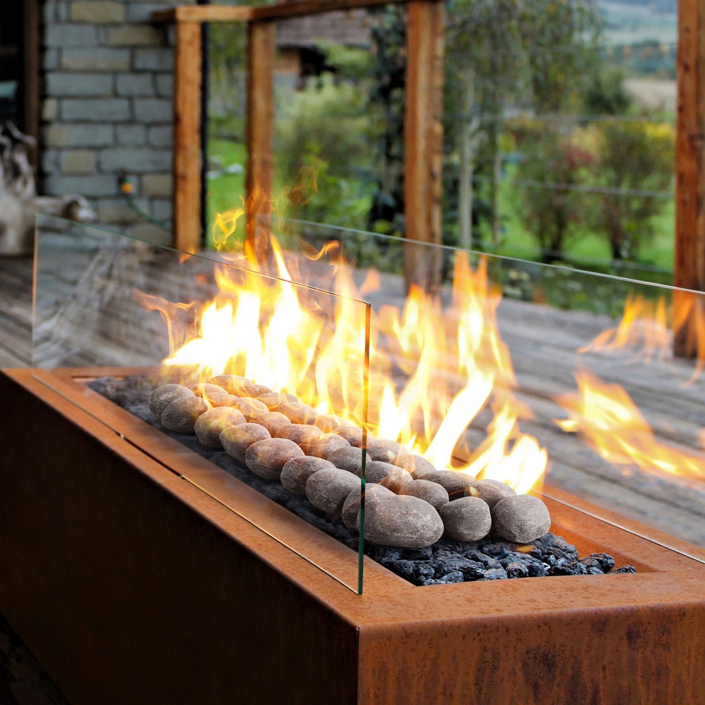 Ceramic Fire Pebble Stones, 50.8-76.2 mm 30 Pcs Lava Rocks, Reusable Fire Pit Stones Indoor and Outdoor Use, Decorative Firepit Rocks for Propane/Gas Fireplace, Stove, Courtyard, Camping