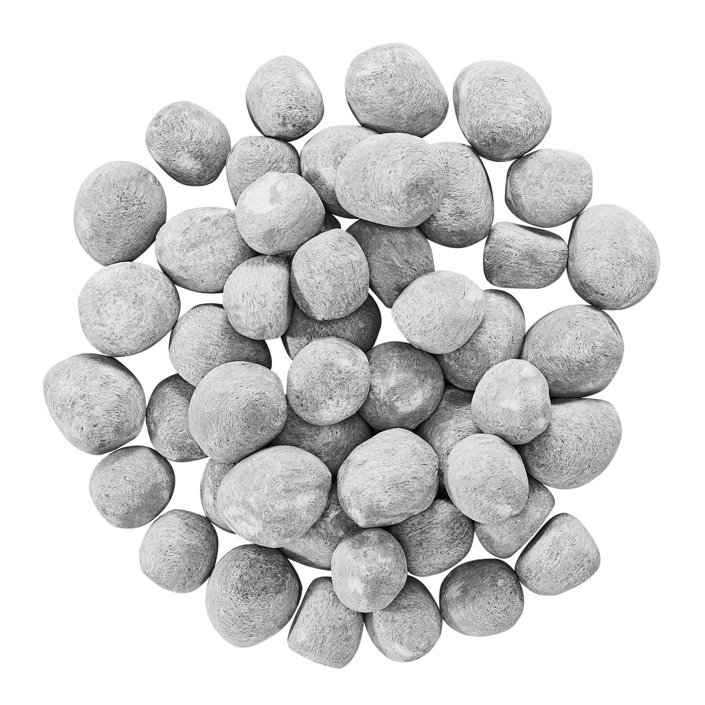 Ceramic Fire Pebble Stones, 50.8-76.2 mm 30 Pcs Lava Rocks, Reusable Fire Pit Stones Indoor and Outdoor Use, Decorative Firepit Rocks for Propane/Gas Fireplace, Stove, Courtyard, Camping