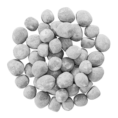 Ceramic Fire Pebble Stones, 50.8-76.2 mm 30 Pcs Lava Rocks, Reusable Fire Pit Stones Indoor and Outdoor Use, Decorative Firepit Rocks for Propane/Gas Fireplace, Stove, Courtyard, Camping
