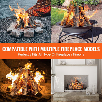 8-Piece Oak Ceramic Logs for Gas Fireplace, Heat-Resistant and Realistic