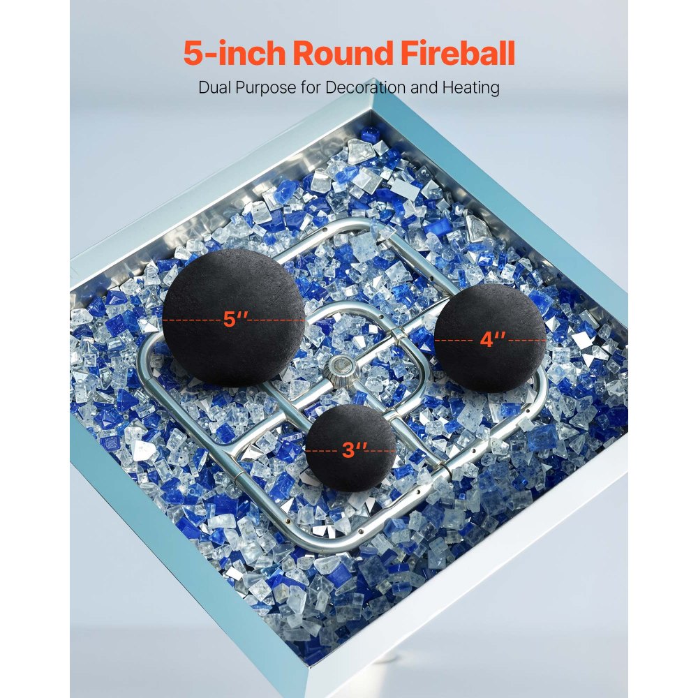 VEVOR 12.5 cm 6 Pcs Ceramic Fire Balls Round Fire Stones Reusable Lava Rocks