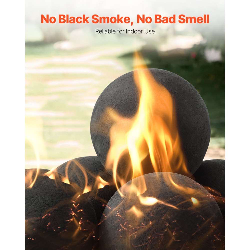 VEVOR 12.5 cm 6 Pcs Ceramic Fire Balls Round Fire Stones Reusable Lava Rocks