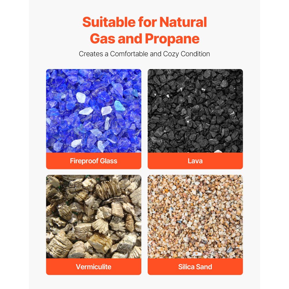 VEVOR 12.5 cm 6 Pcs Ceramic Fire Balls Round Fire Stones Reusable Lava Rocks