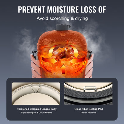 VEVOR Portable Charcoal Grill, Propane Gas Grills with Cover and Cart, Heavy Duty