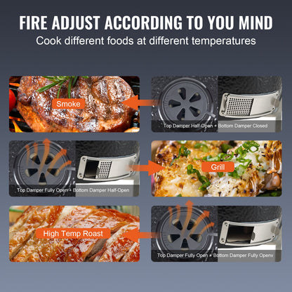 VEVOR Portable Charcoal Grill, Propane Gas Grills with Cover and Cart, Heavy Duty