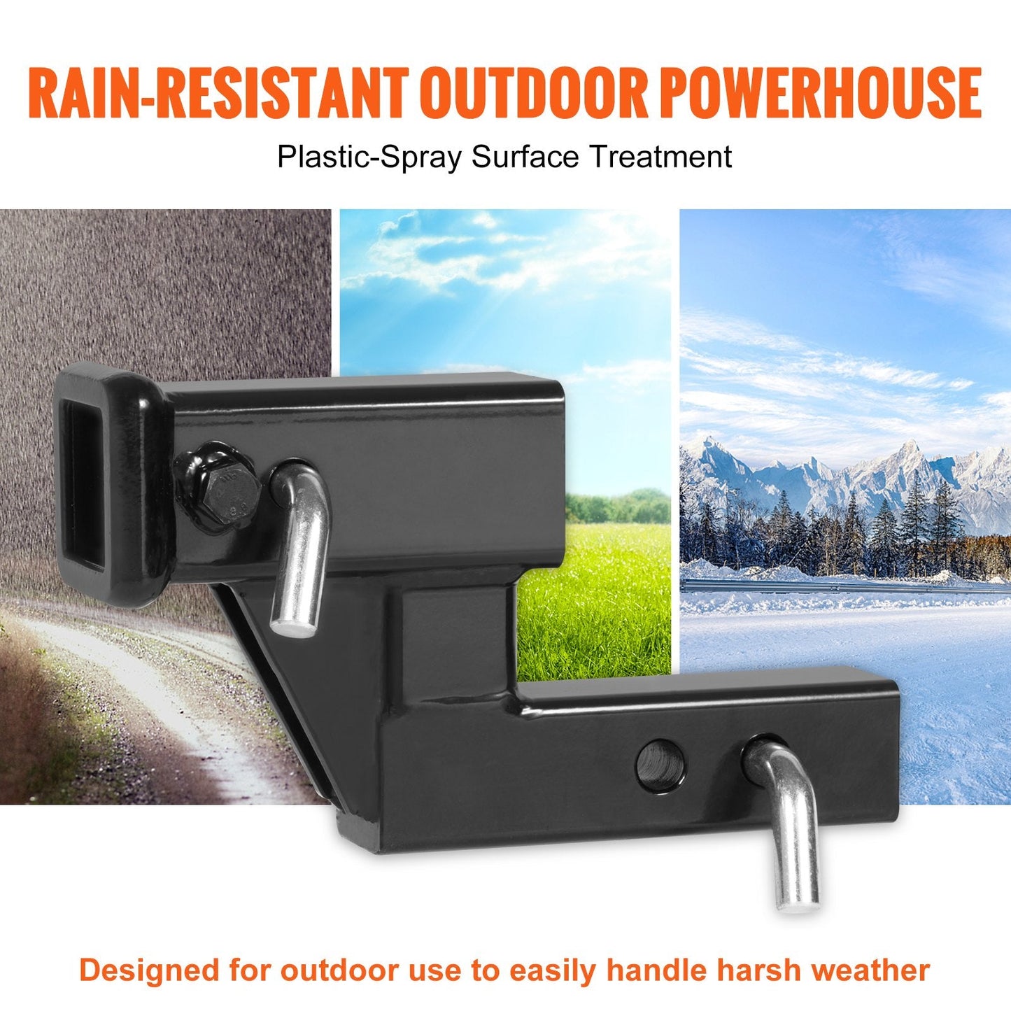 Trailer Hitch Riser for 2" Receiver, 0.1m Rise/Drop, 1814kg Towing Capacity
