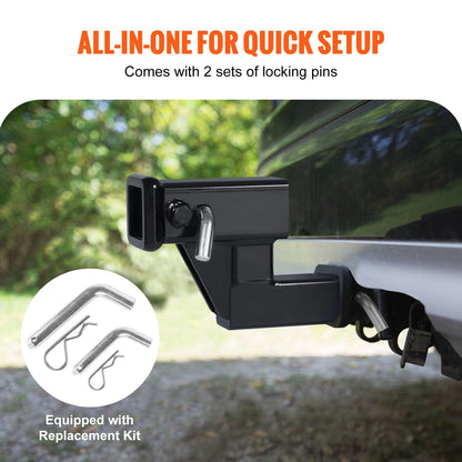 VEVOR Trailer Hitch Riser, for 2" Receiver with 4" Rise/Drop, Trailer Receiver Hitch