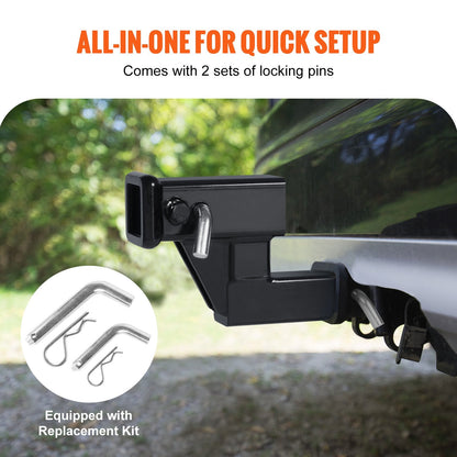 Trailer Hitch Riser for 2" Receiver, 0.1m Rise/Drop, 1814kg Towing Capacity