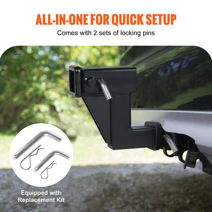 VEVOR Trailer Hitch Riser, for 2" Receiver with 6" Rise/Drop, Trailer Receiver Hitch