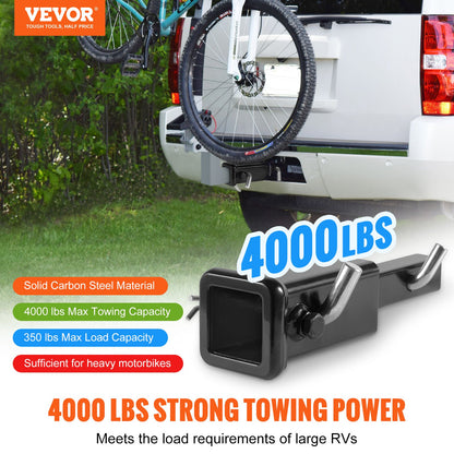 VEVOR Trailer Hitch Extender, 1-1/4" to 2" Receiver Hitch Adapter, Trailer Hitch