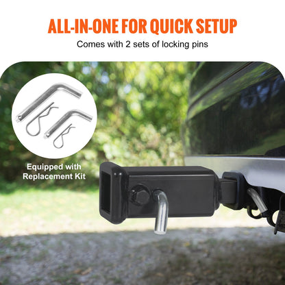 VEVOR Trailer Hitch Extender, 1-1/4" to 2" Receiver Hitch Adapter, Trailer Hitch