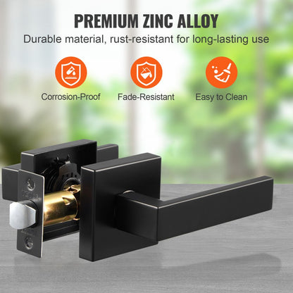 Passage Door Handle 1 Pack Matte Black Door Lever Interior Reversible Lever