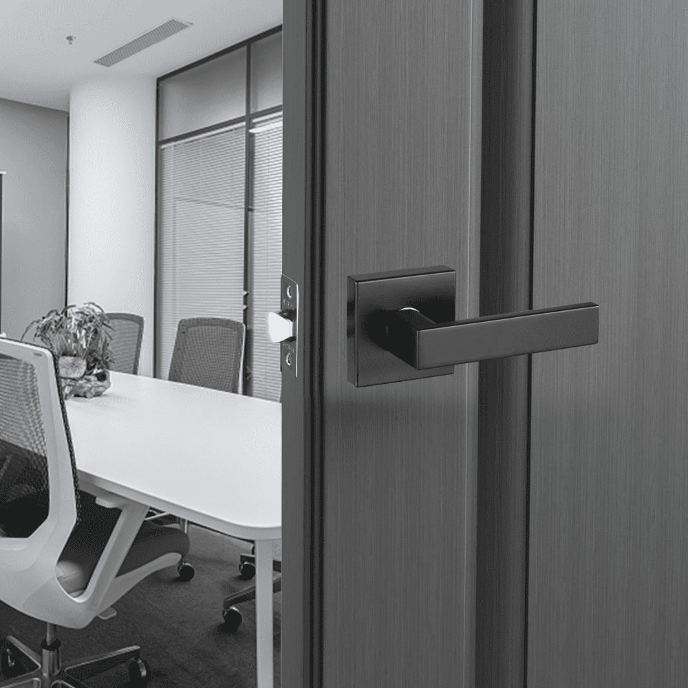 Passage Door Handle 6 Pack Matte Black Door Lever Interior Reversible Lever