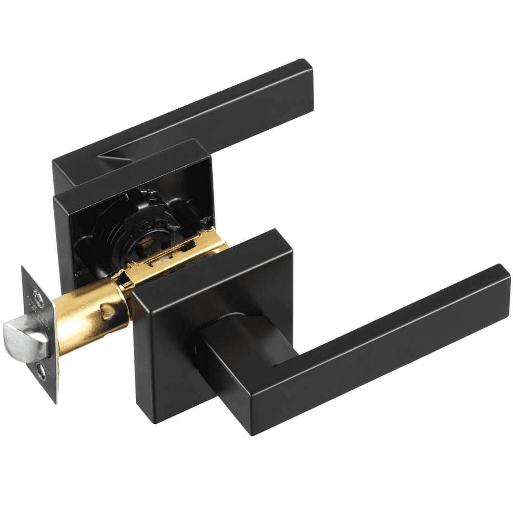 Passage Door Handle 6 Pack Matte Black Door Lever Interior Reversible Lever