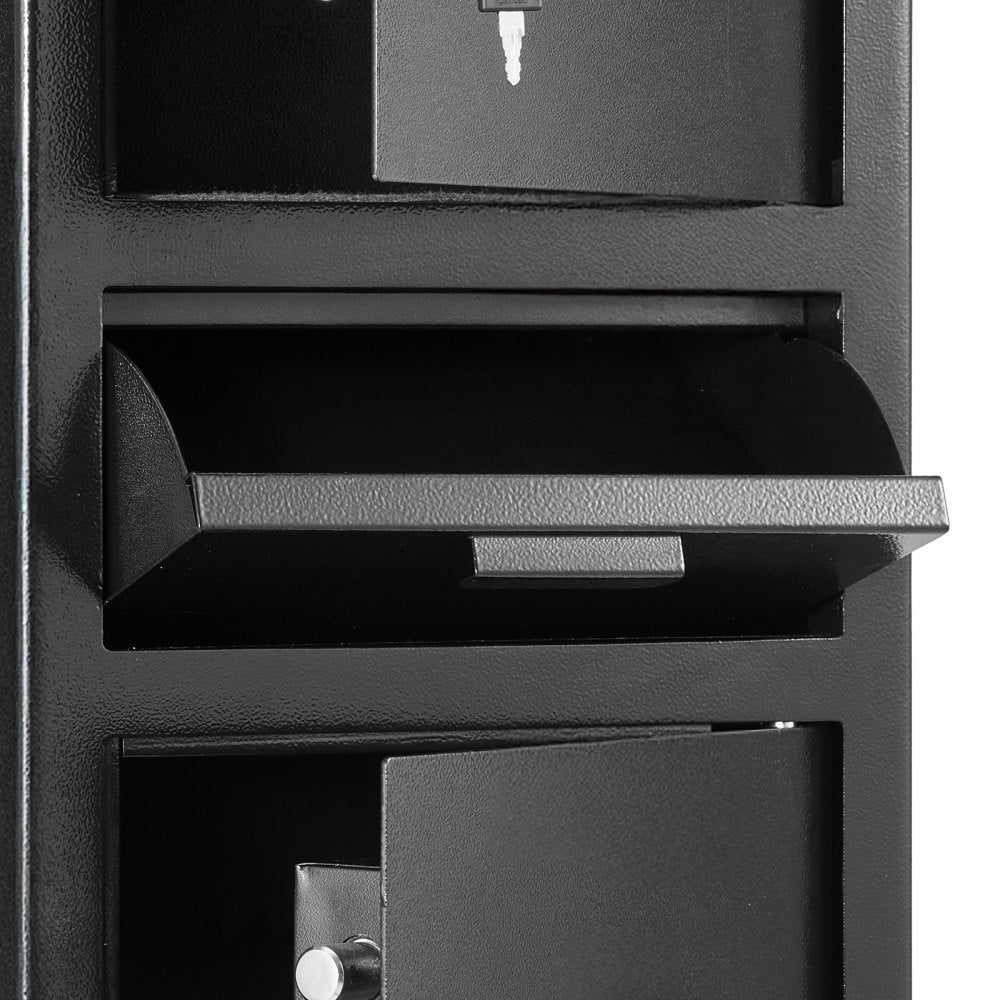 3.6 Cubic Feet Drop Safe Large Capacity 3 Tiers Drop Slot Safe Box Black