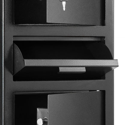 3.6 Cubic Feet Drop Safe Large Capacity 3 Tiers Drop Slot Safe Box Black
