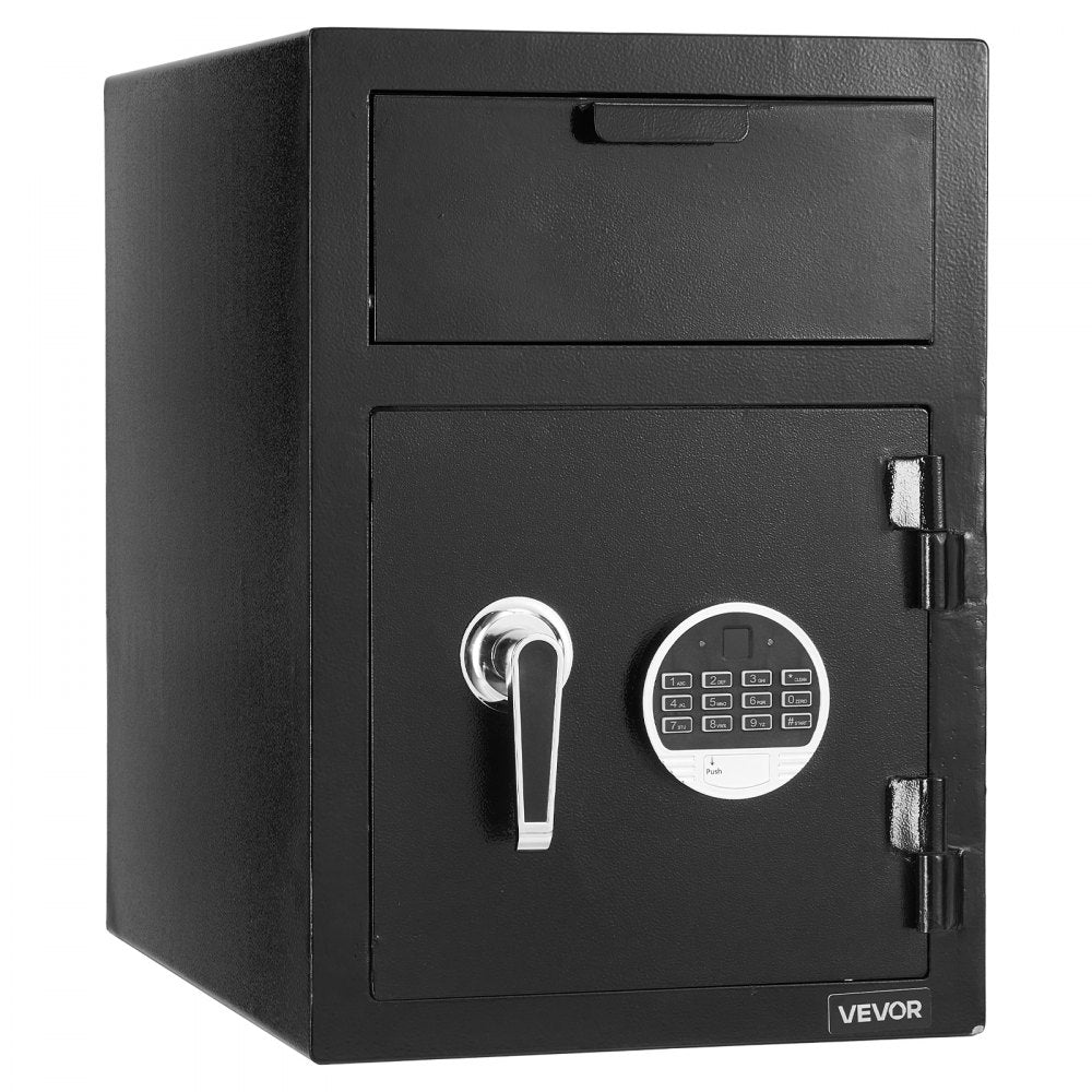 1.2 Cubic Feet Drop Safe Large Capacity 2 Tiers Drop Slot Safe Box Black