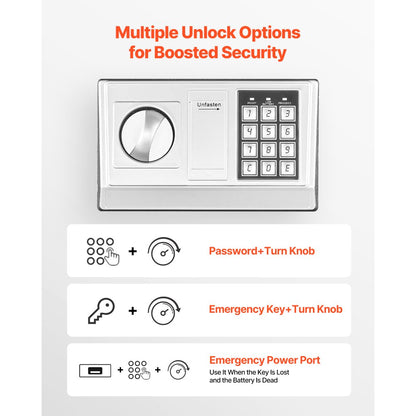 0.6 Cubic Feet Drop Safe with a Front Lock Slot Password & Turn Knob Black