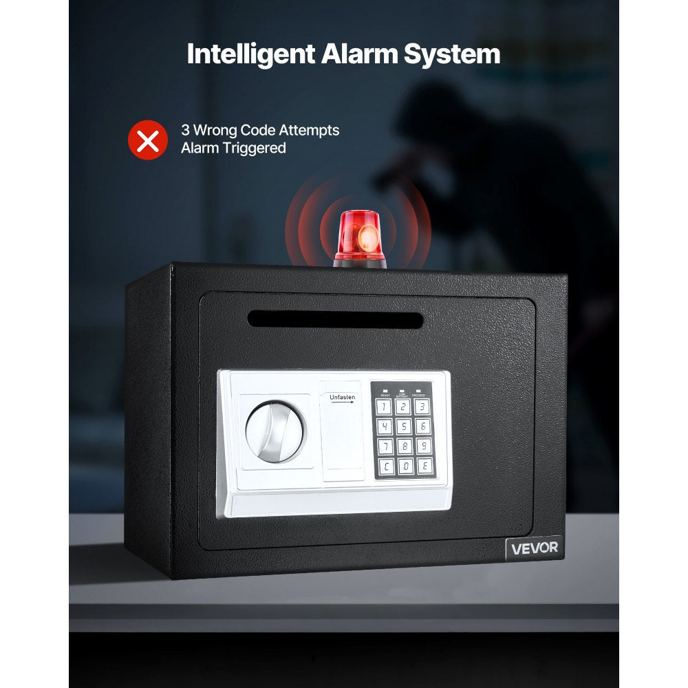 0.6 Cubic Feet Drop Safe with a Front Lock Slot Password & Turn Knob Black