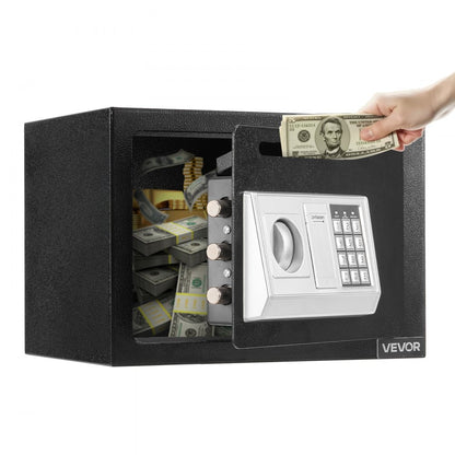 0.6 Cubic Feet Drop Safe with a Front Lock Slot Password & Turn Knob Black