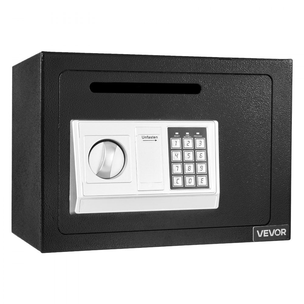0.6 Cubic Feet Drop Safe with a Front Lock Slot Password & Turn Knob Black