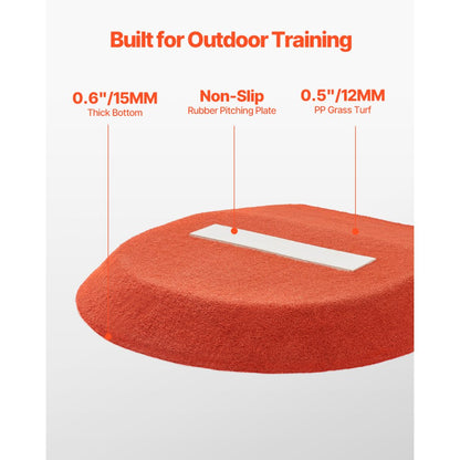 VEVOR 42 in Pitching Mound Portable Pitcher Mound Baseball Softball Training