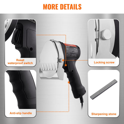 Electric Turkish Kebab Knife, 80W Commercial Gyro Cutter with Adjustable Thickness