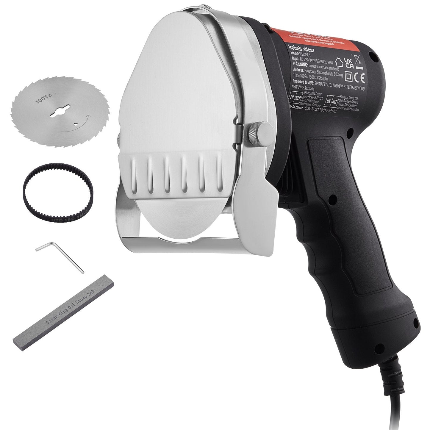 Electric Turkish Kebab Knife, 80W Commercial Gyro Cutter with Adjustable Thickness