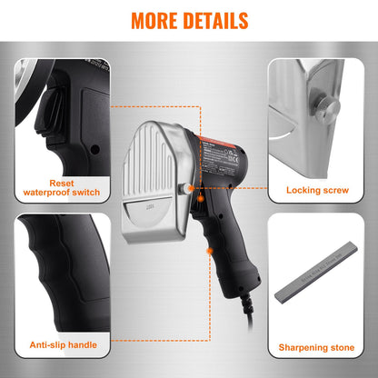 Electric Gyro Slicer, 80W Kebab Knife with Adjustable Thickness, 0-8mm, 100mm Blade