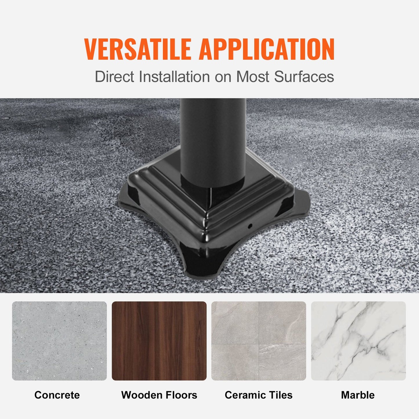 VEVOR 1-3 Step Handrail Railing for Steps Steel 150 kg Capacity with Screw Kit