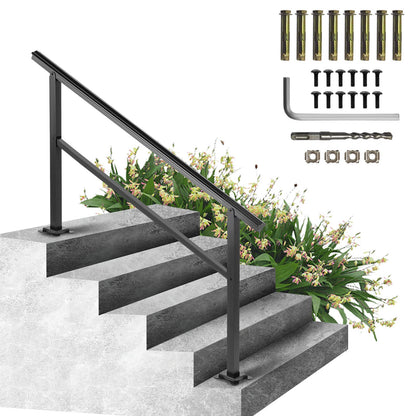 VEVOR Outdoor Handrail 165LBS Load Handrail Outdoor Stairs Aluminum Stair Handrail