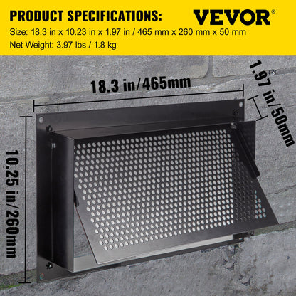 VEVOR Crawl Space Flood Vent Foundation Flood Vent 8" H x 16" W Wall Vent
