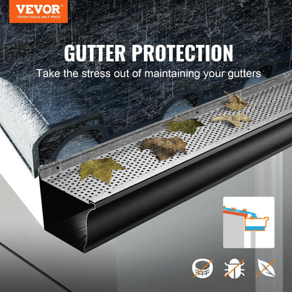Aluminum Gutter Guard, 127mm Width, 31.7m Total Length, 26 PCS Leaf Filter Set