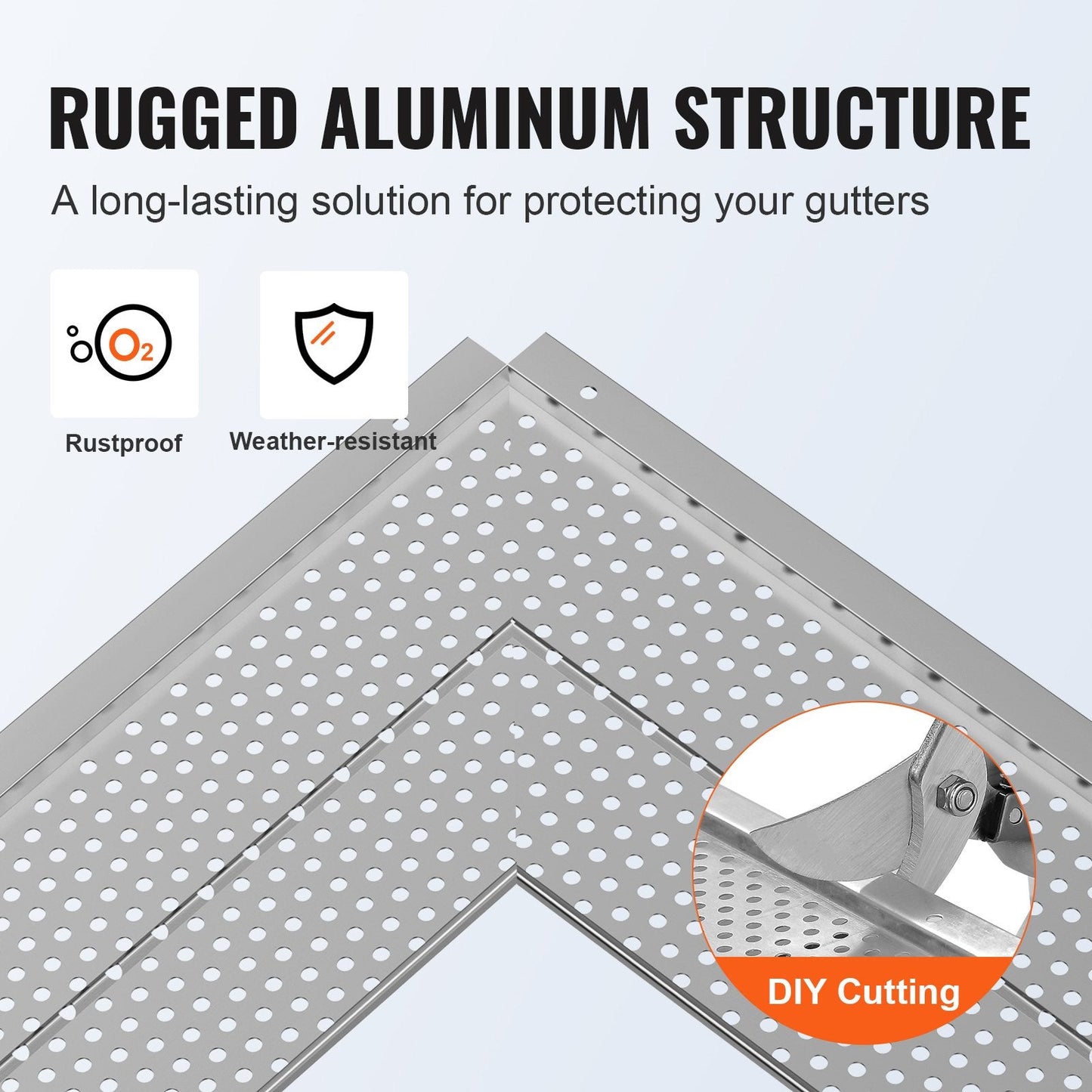 Aluminum Leaf Filter Gutter Guard, 127mm Width, 52 PCS, 63.4m Total Length