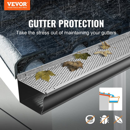 Aluminum Leaf Filter Gutter Guard, 152mm Width, 31.7m Total Length, 26 Pieces