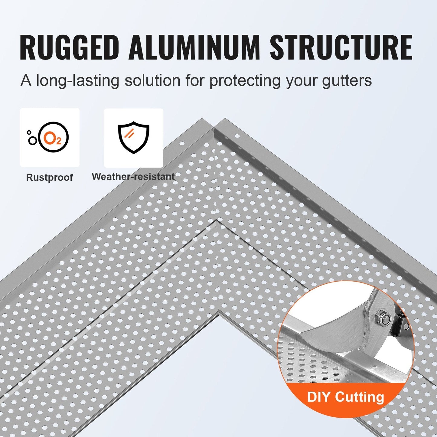 Aluminum Leaf Filter Gutter Guard, 152mm Width, 31.7m Total Length, 26 Pieces