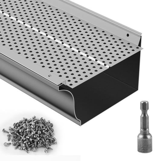 VEVOR Gutter Guard, 152mm Width, Aluminum Leaf Filter DIY Gutter Cover, 52 PCS 528cm
