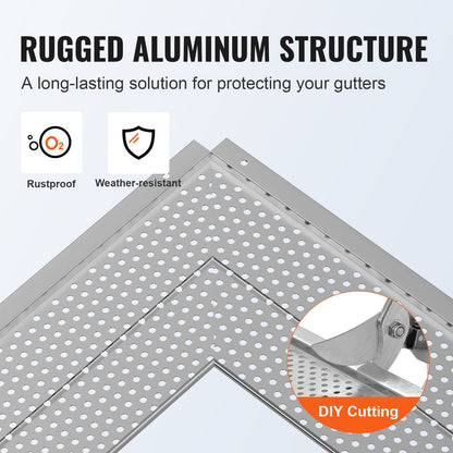 Aluminum Leaf Filter Gutter Guard, 127mm Width, 13 PCS, 15.9m Total Length