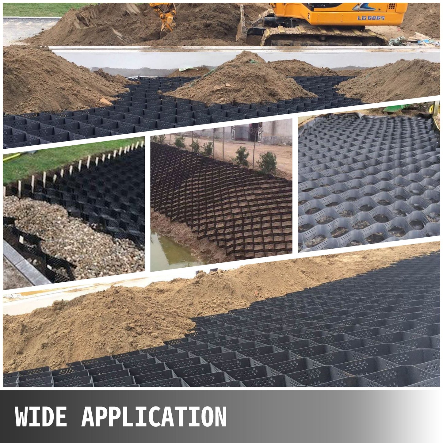 VEVOR Geo Grid Ground Grid Geo Cell Grid 9x17ft Gravel Geo Grid 2in High Tensile