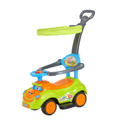 Ride On Push Car, Push Car for Toddler 19 to 36 Months, Around Buggy with Guardrails, Handle & Under-seat Storage, 25 kg Load Capacity, Foot-to-Floor Walker for Boys Girls, Green